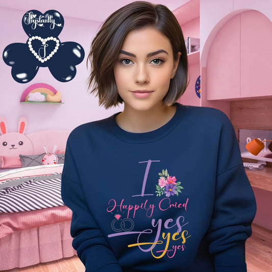 Engagement Navy blue sweatshirt for bride and bridal party.
