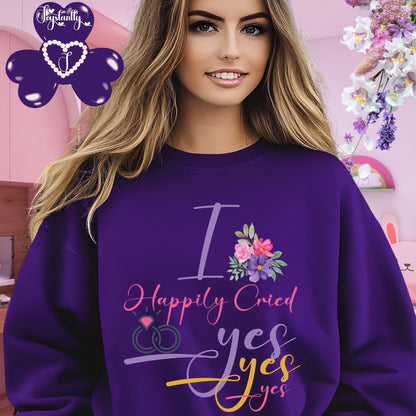 Engagement purple sweatshirt for bride and bridal party.