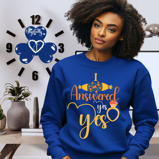 Engagement royal green sweatshirt for bride and bridal party.