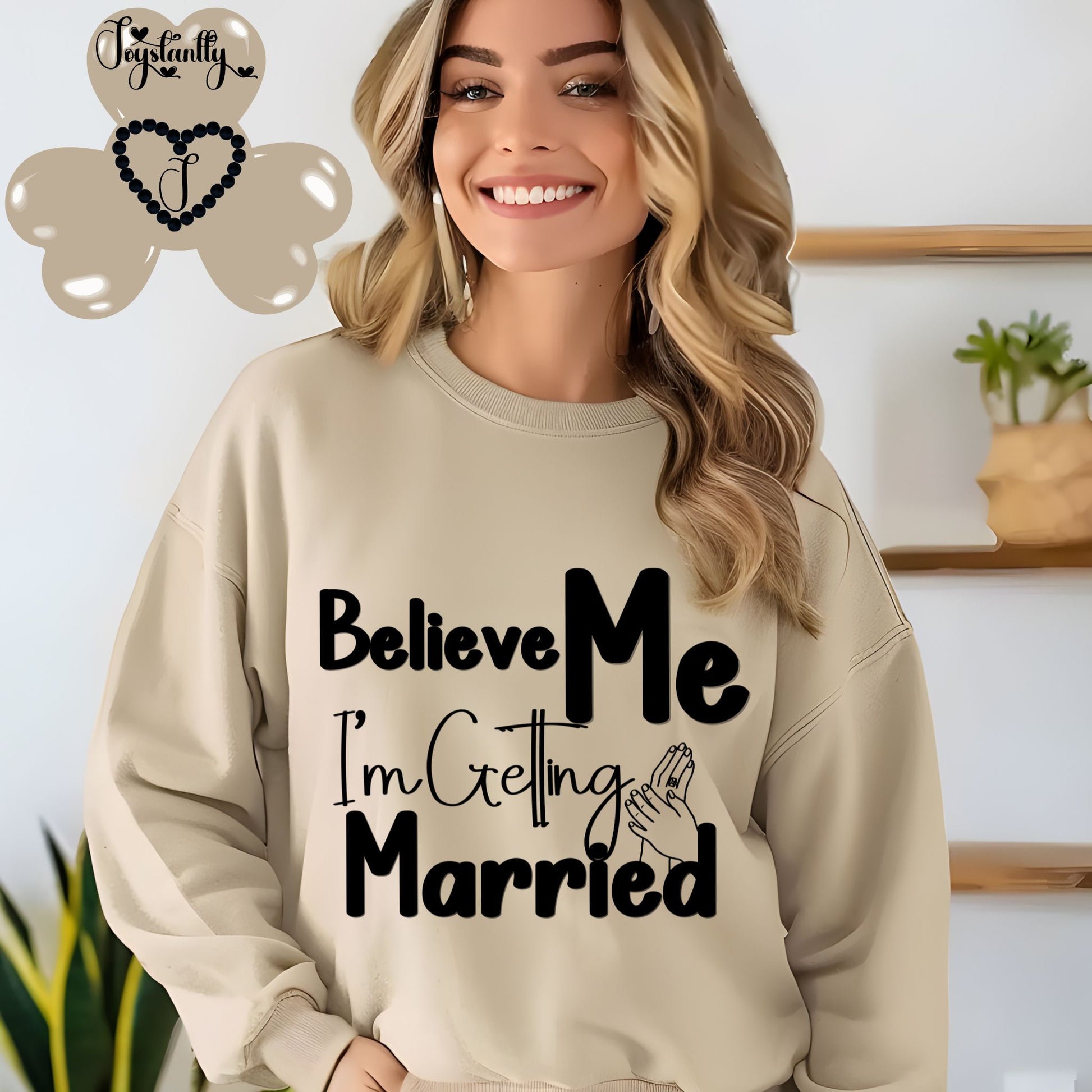Sand sweatshirt for bride and bridal party.