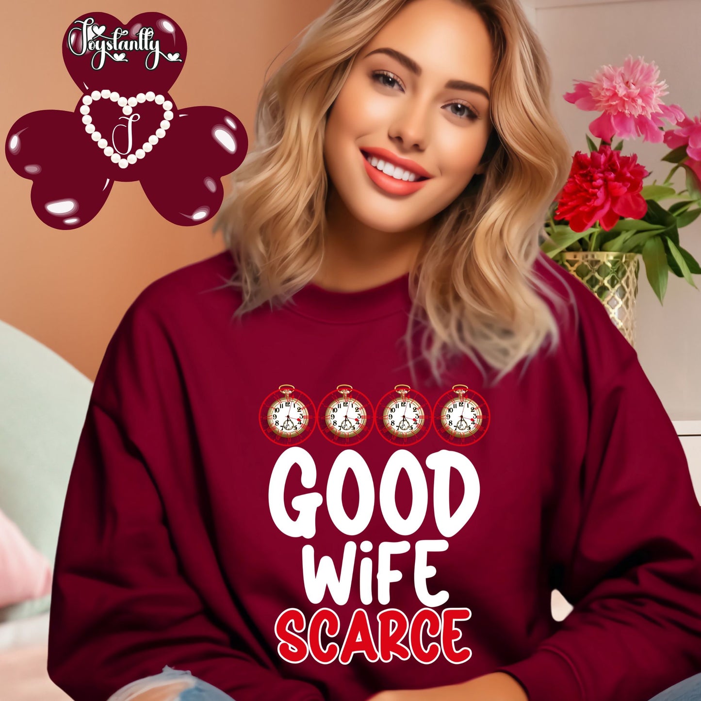 Funny Maroon Sweatshirt For Mums, Funny Maroon Sweatshirt For Wives.