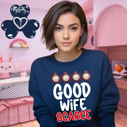 Funny Navy Blue Sweatshirt For Mums, Funny Navy Blue Sweatshirt For Wives.