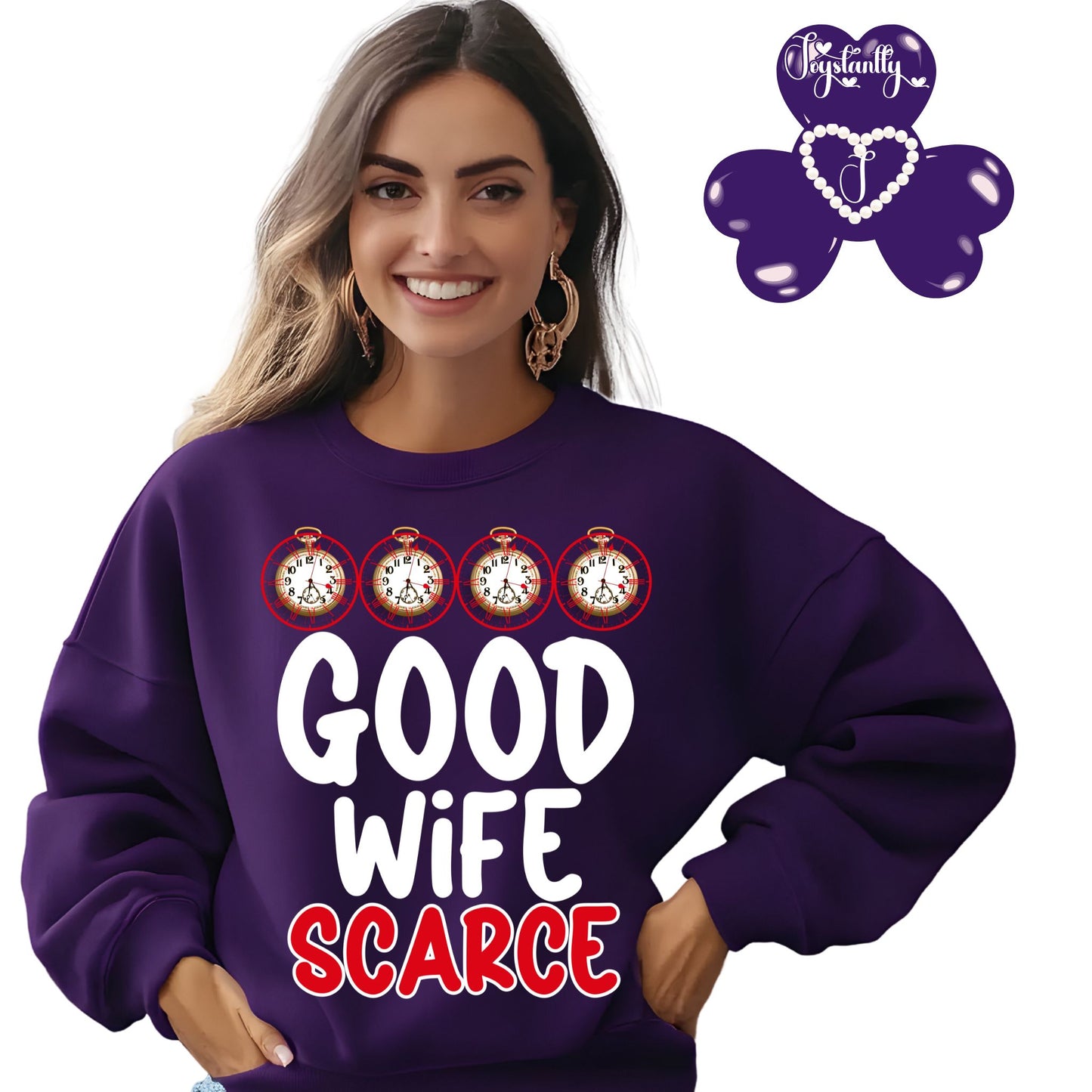 Funny Purple Sweatshirt For Mums, Funny Purple Sweatshirt For Wives.