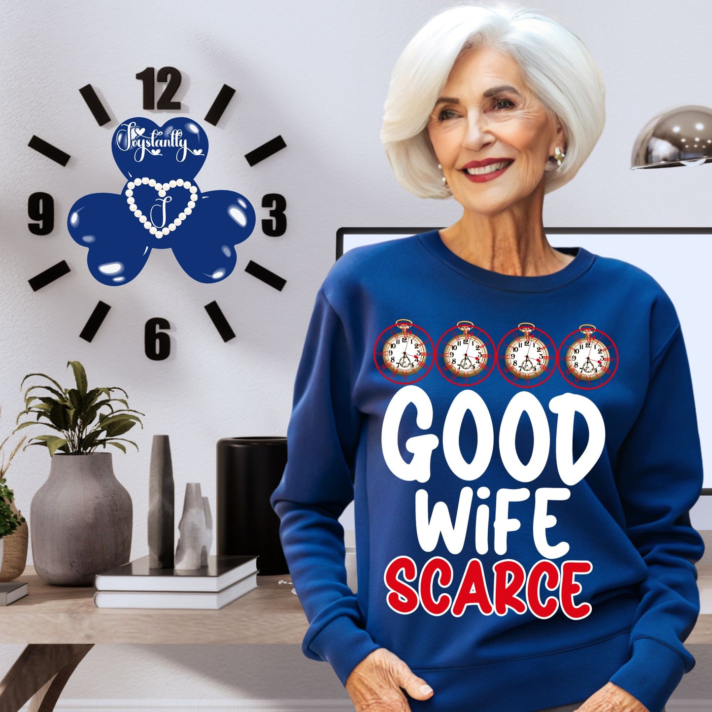 Funny Royal Blue Sweatshirt For Mums, Funny Royal Blue Sweatshirt For Wives.
