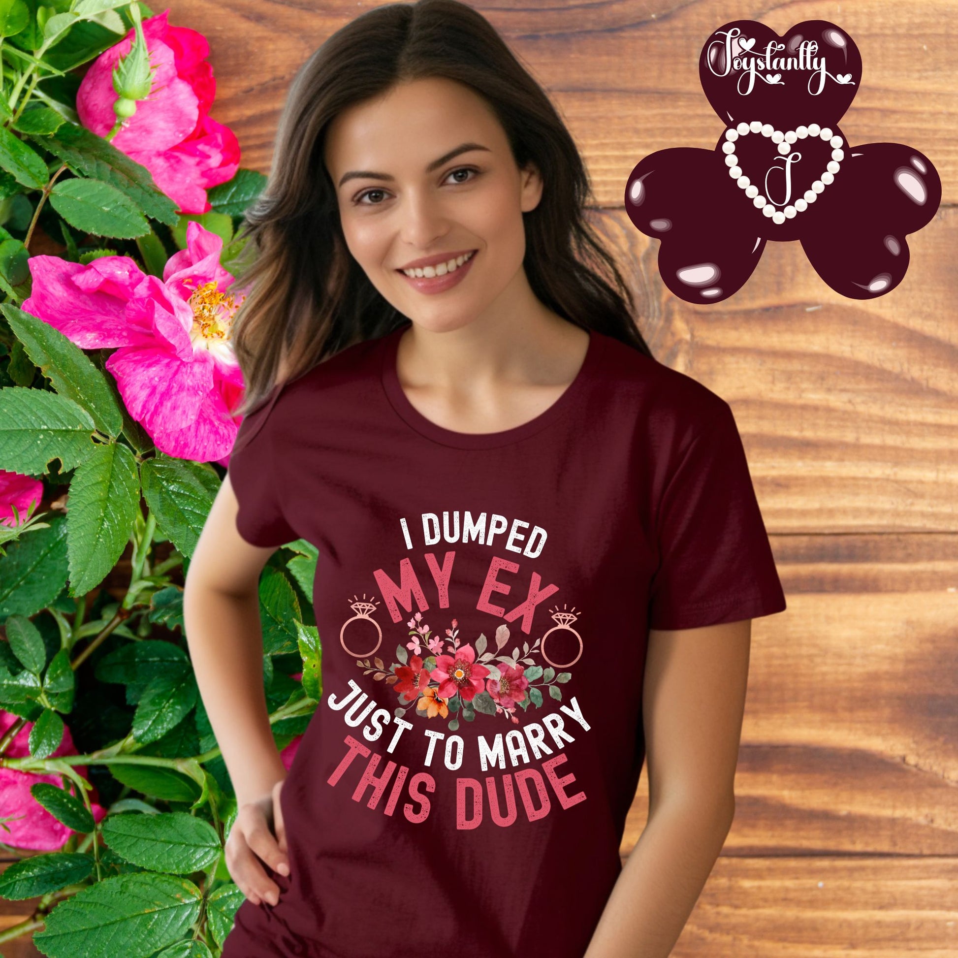 Maroon T-shirt. Cute Engagement Party T-Shirt 