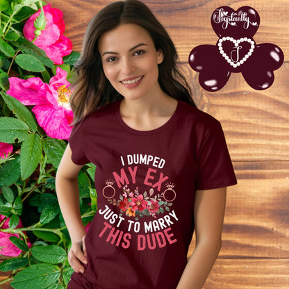 Maroon T-shirt. Cute Engagement Party T-Shirt 