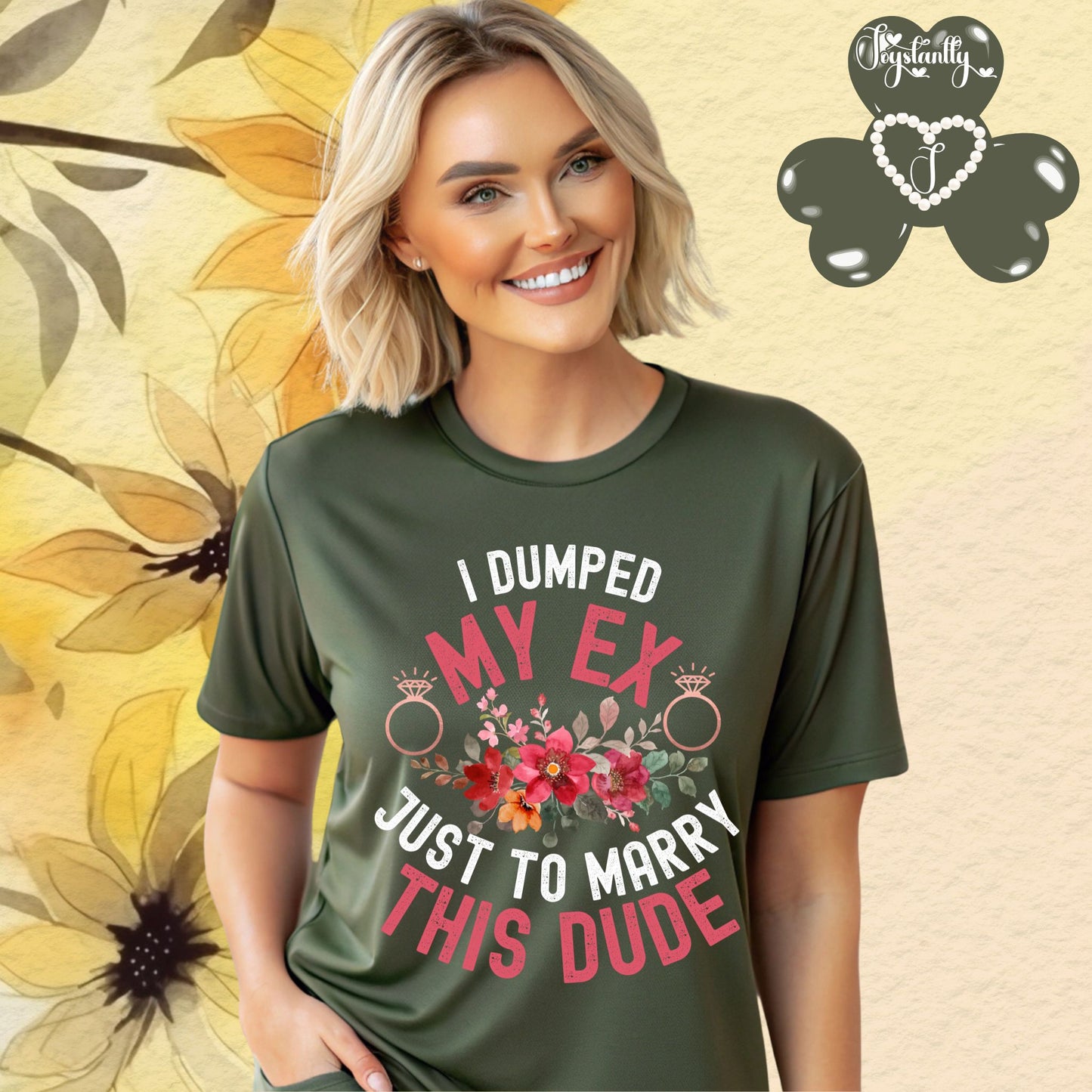 Military Green T-shirt. Cute Engagement Party T-Shirt 