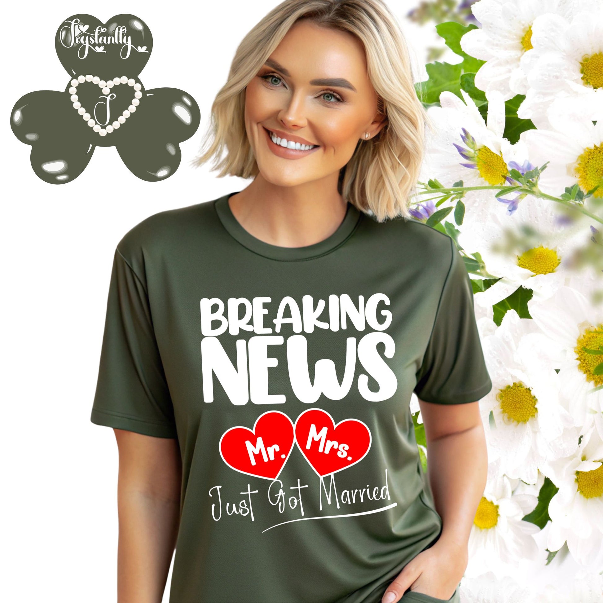 Military Green Shirt. Newlywed Honeymoon Shirt.