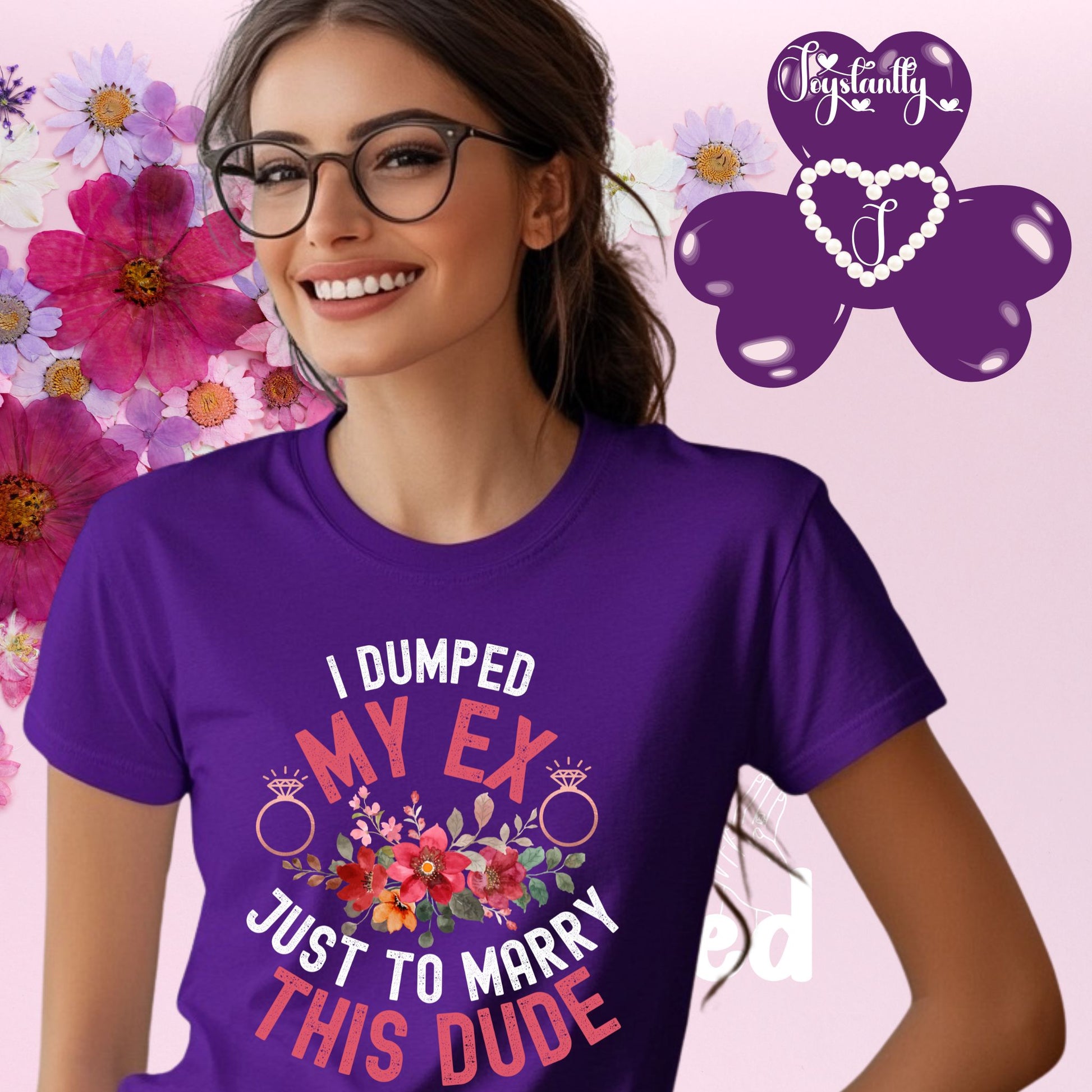Purple T-shirt. Cute Engagement Party T-Shirt 