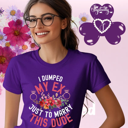 Purple T-shirt. Cute Engagement Party T-Shirt 