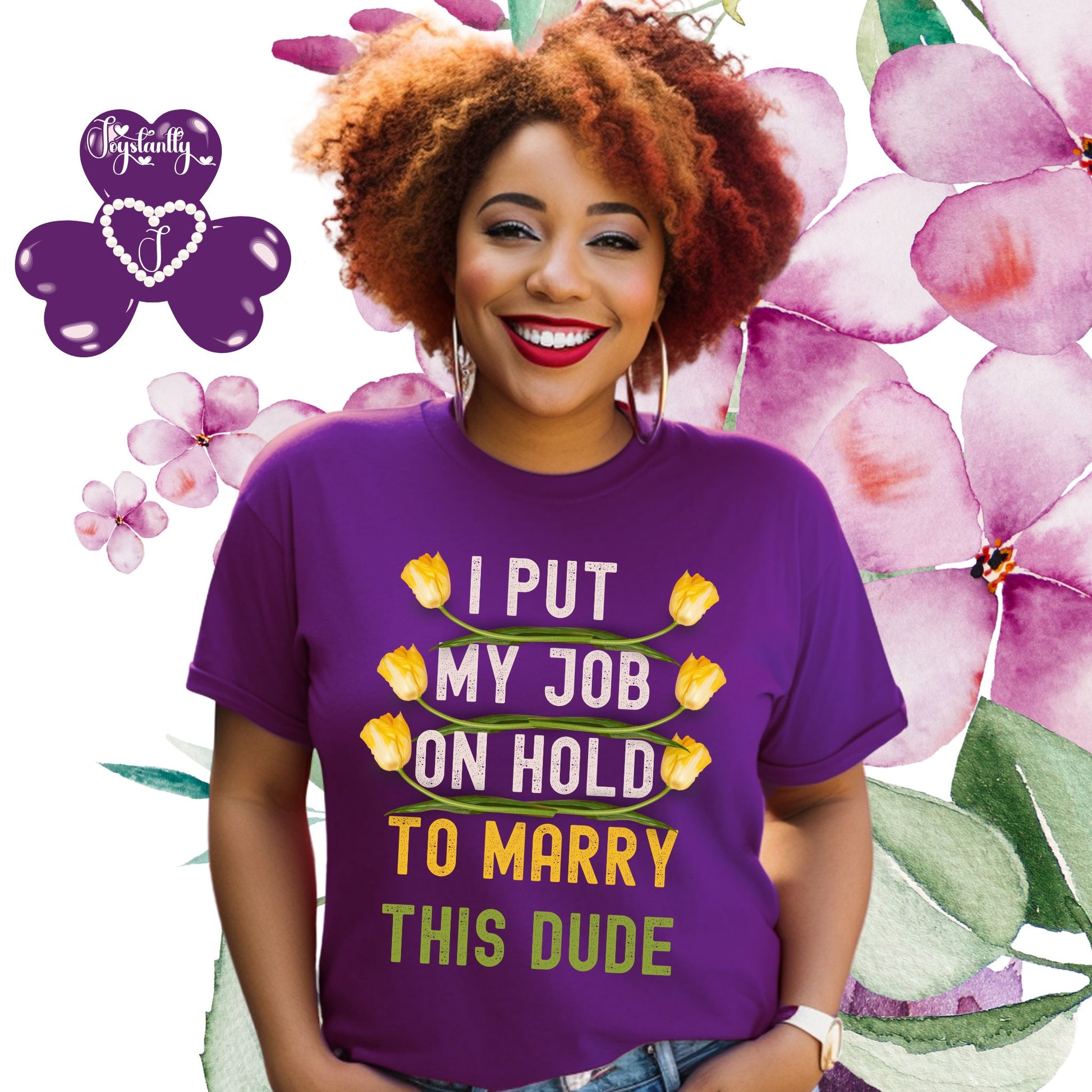 Purple T-shirt. Funny Engagement T-shirt