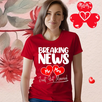 Red Shirt. Newlywed Honeymoon Shirt.