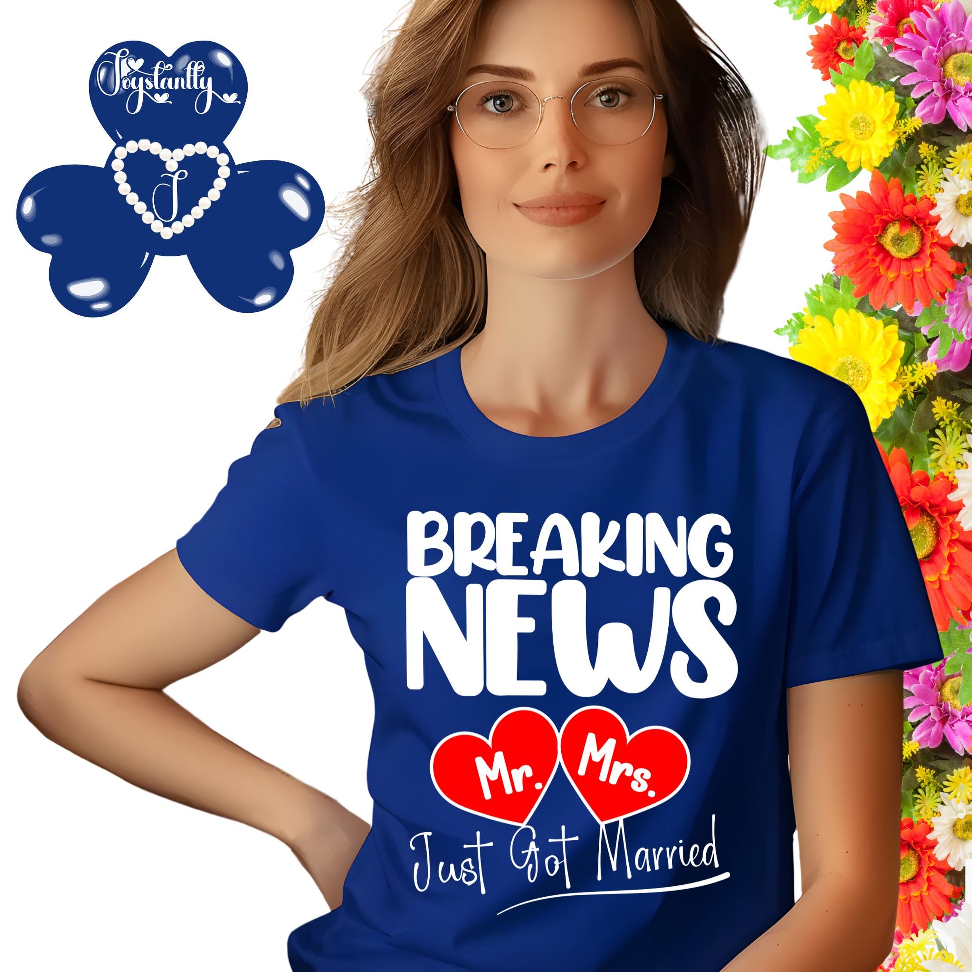 Royal Blue Shirt. Newlywed Honeymoon Shirt.