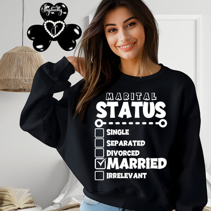 Black Sweatshirt for Newlyweds. Honeymoon Sweatshirt For Brides.