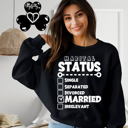 Black Sweatshirt for Newlyweds. Honeymoon Sweatshirt For Brides.