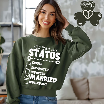 Military Green Sweatshirt for Newlyweds. Honeymoon Sweatshirt For Brides.