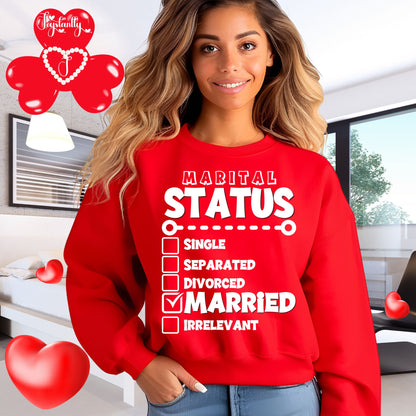 Red Sweatshirt for Newlyweds. Honeymoon sweatshirt For Brides.