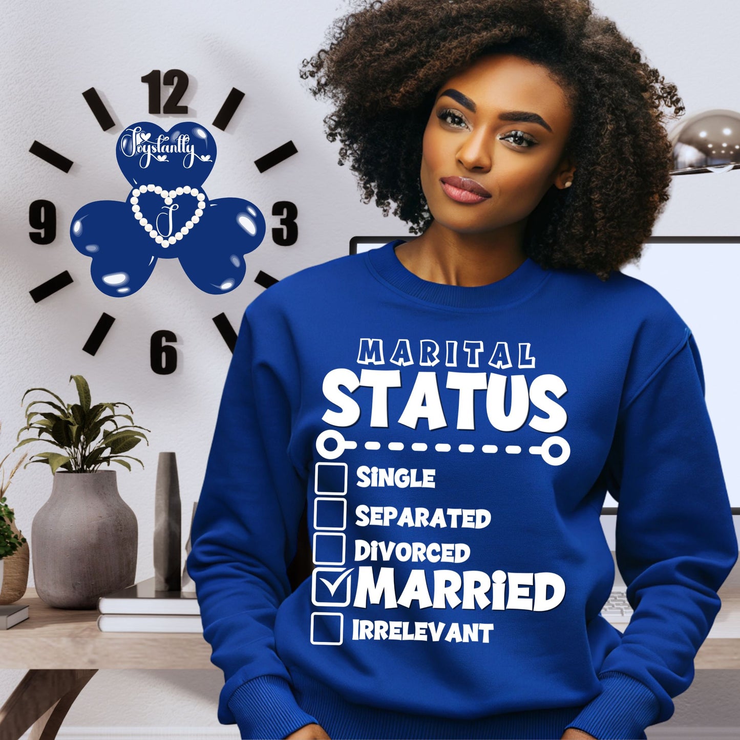 Royal Blue Sweatshirt for Newlyweds. Honeymoon sweatshirt For Brides.