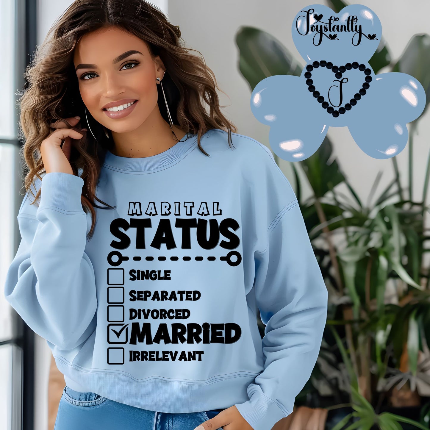 Light Blue Sweatshirt for Newlyweds. Honeymoon Sweatshirt For Brides.