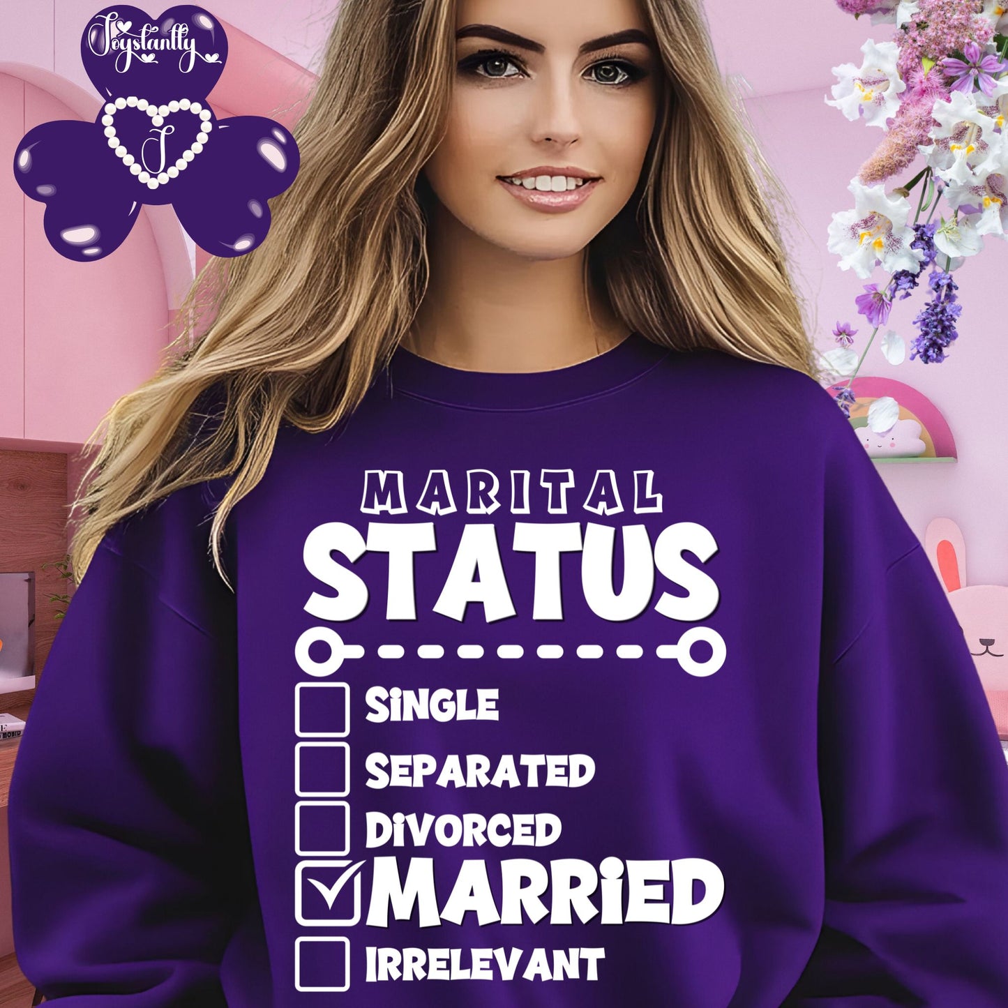 Purple Sweatshirt for Newlyweds. Honeymoon Sweatshirt For Brides.