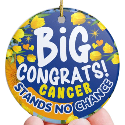 Victory Over Cancer Ceramic Ornament | Celebration and Congratulations Gift | Hopeful Keepsake and Recovery Milestone