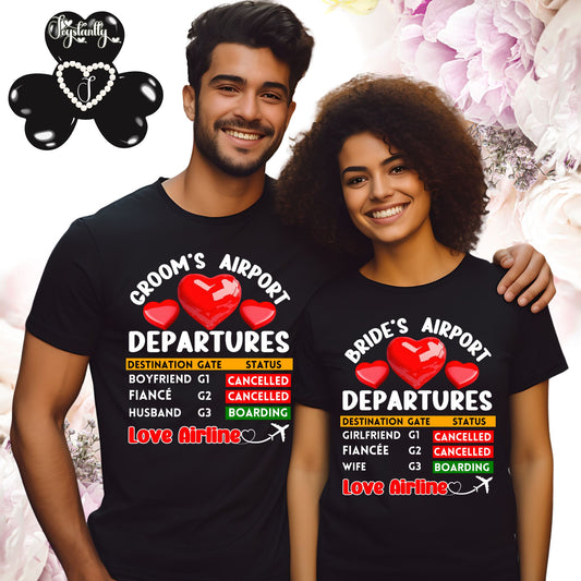 Couple Engagement Party T-shirts | Groom's and Bride's Airport | Super Shirts