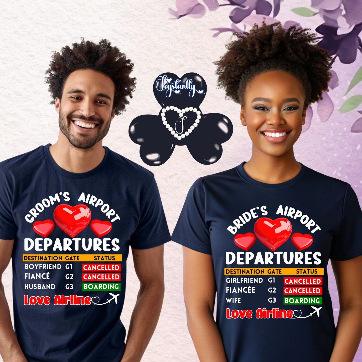 Couple Engagement Party T-shirts | Groom's and Bride's Airport | Super Shirts