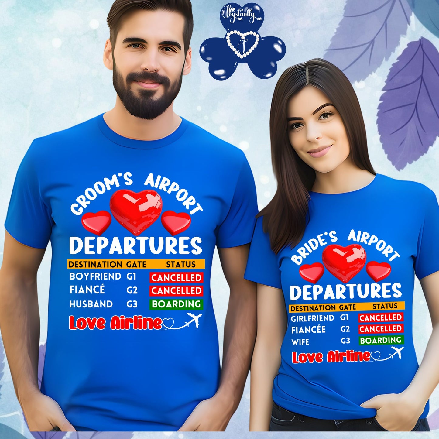 Couple Engagement Party T-shirts | Groom's and Bride's Airport | Super Shirts