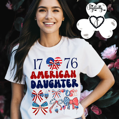 White American T-shirt.  Best Shirt for American Daughters. 4th of July T-shirt.