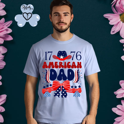 Blue American T-shirt.  Best Shirt for American Dads. 4th of July T-shirt.