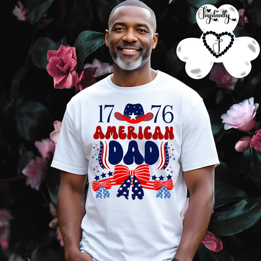 White American T-shirt.  Best Shirt for American Dads. 4th of July T-shirt.