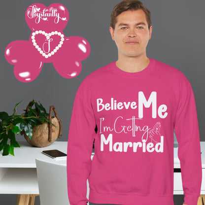 Heliconia deep pink sweatshirt for groom's bachelorette party.