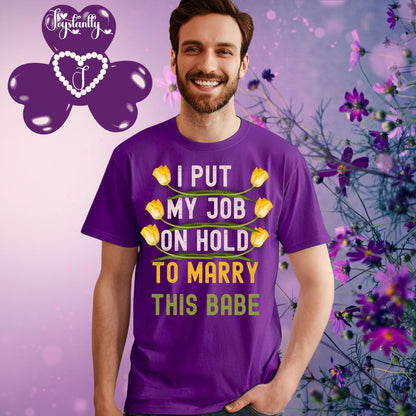 Purple T-shirt. Engagement Party Shirt. Funny Bachelor's Party Shirt