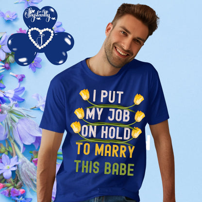 Royal Blue T-shirt. Engagement Party Shirt. Funny Bachelor's Party Shirt