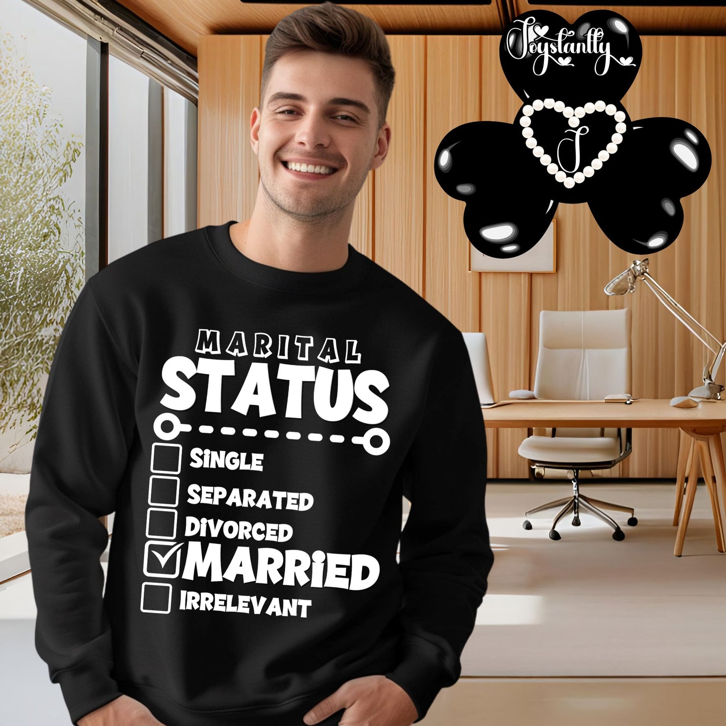 Black Sweatshirt for Newlyweds. Honeymoon Sweatshirt For Grooms.