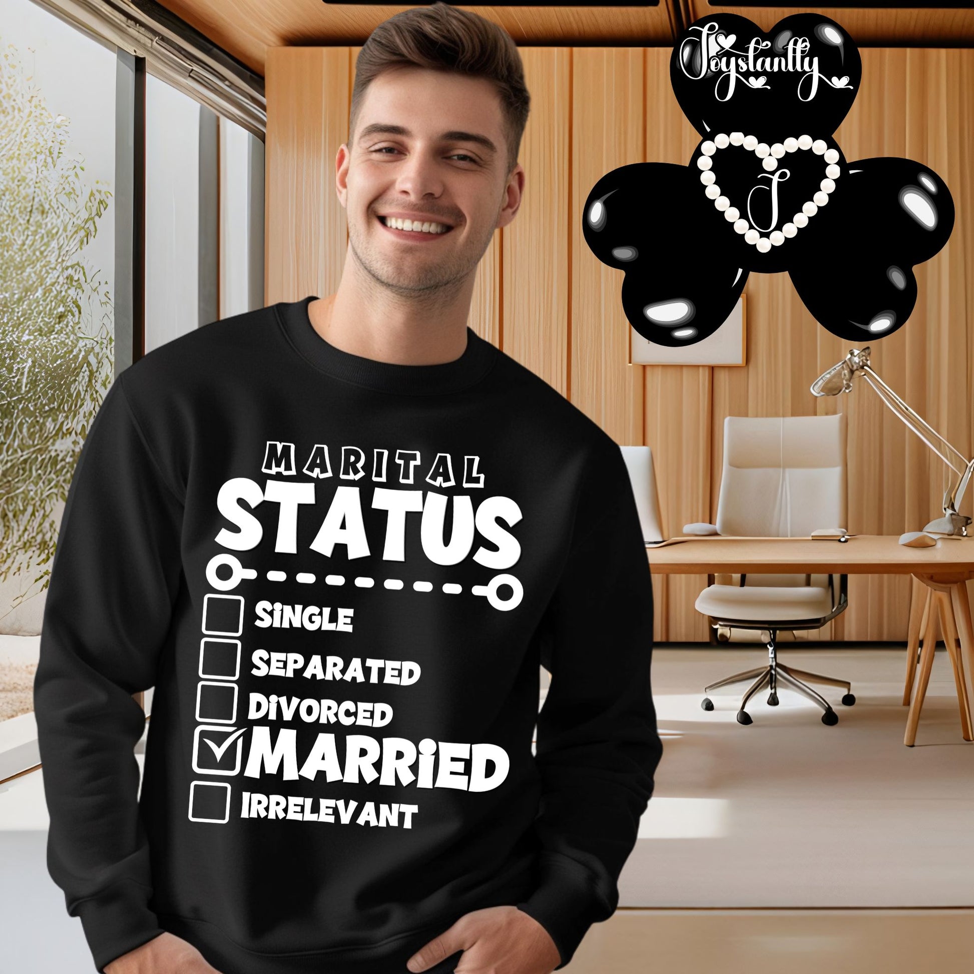 Black Sweatshirt for Newlyweds. Honeymoon Sweatshirt For Grooms.