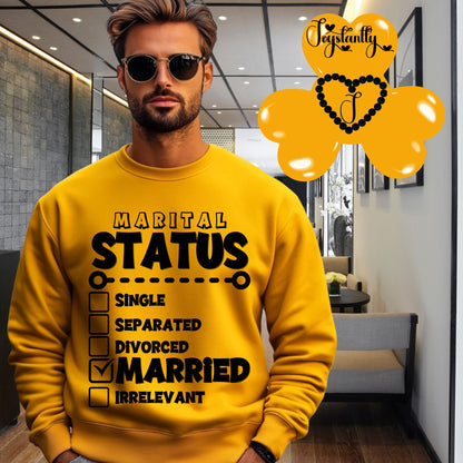 Gold Sweatshirt for Newlyweds. Honeymoon Sweatshirt For Grooms.