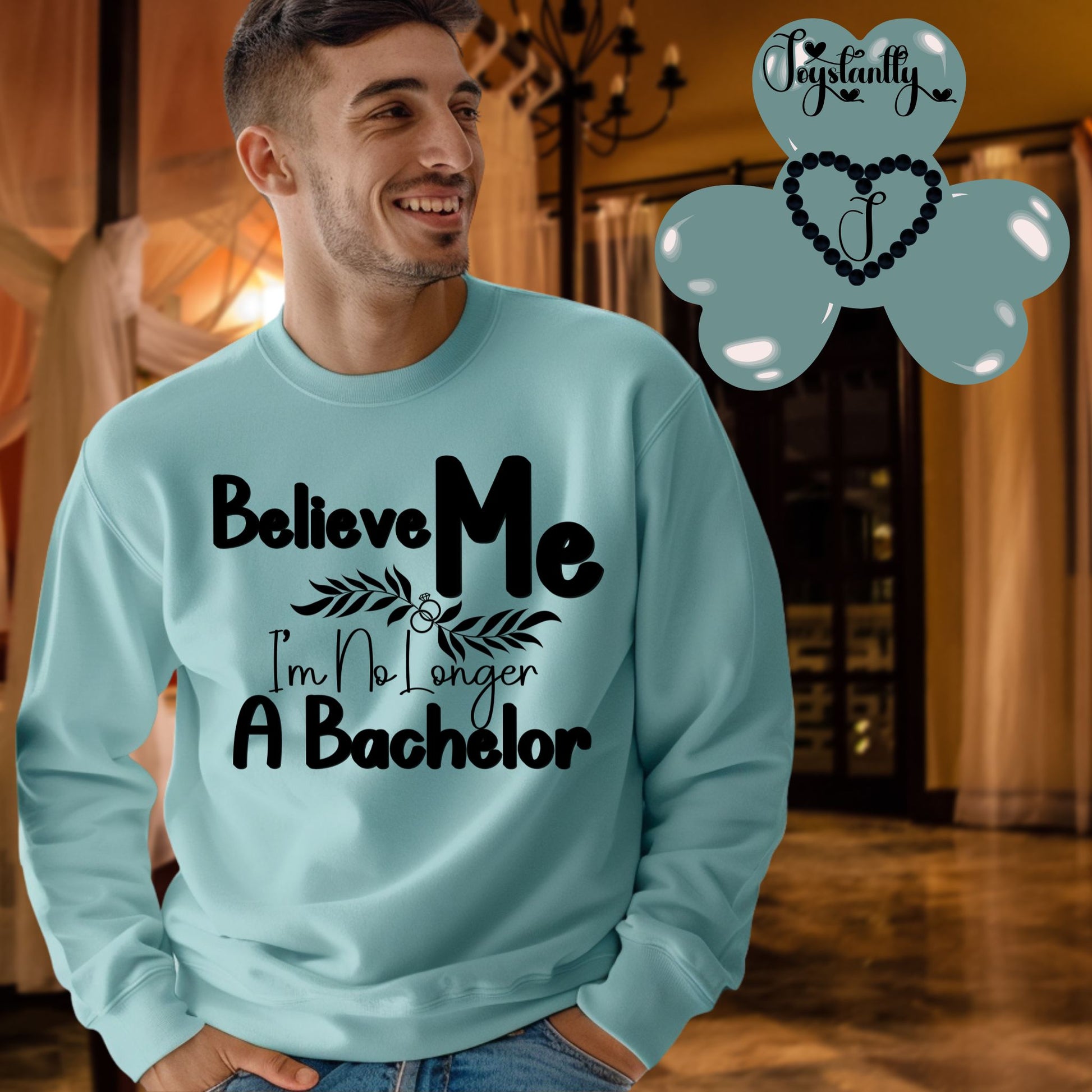 Funny Light Blue Sweatshirt for Honeymoon. Honeymoon Sweatshirt For Grooms.