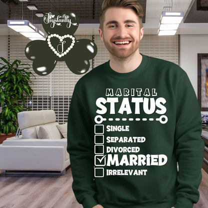 Military Green Sweatshirt for Newlyweds. Honeymoon Sweatshirt For Grooms.