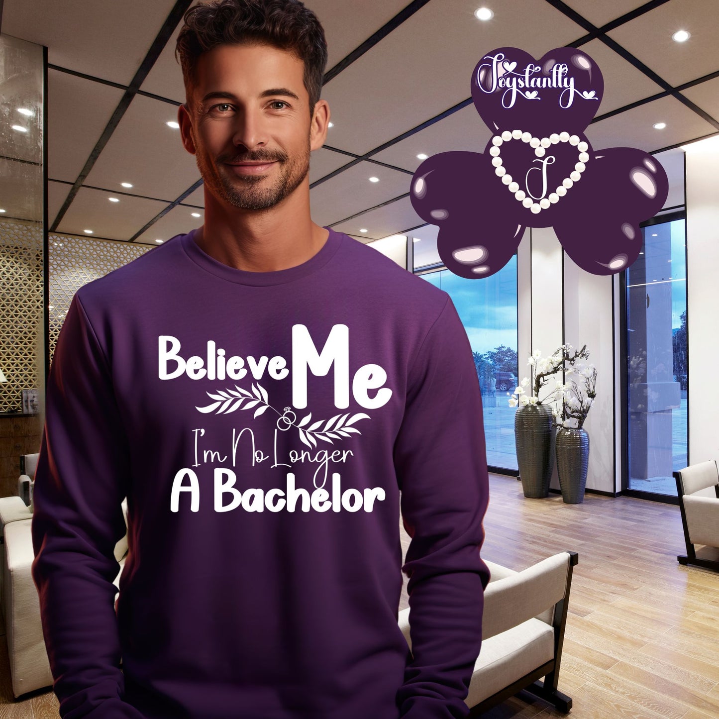 Funny Purple Sweatshirt for Honeymoon. Honeymoon Sweatshirt For Grooms.
