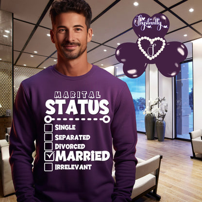 Purple Sweatshirt for Newlyweds. Honeymoon Sweatshirt For Grooms.