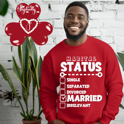 Red Sweatshirt for Newlyweds. Honeymoon Sweatshirt For Grooms.
