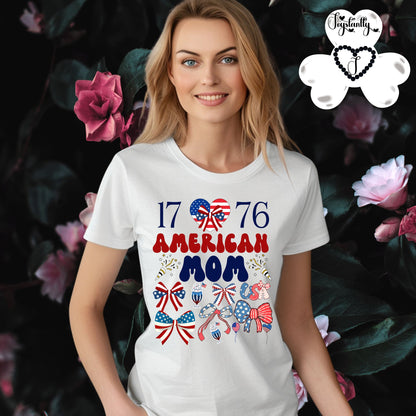 White American T-shirt.  Best Shirt for American Moms. 4th of July T-shirt.