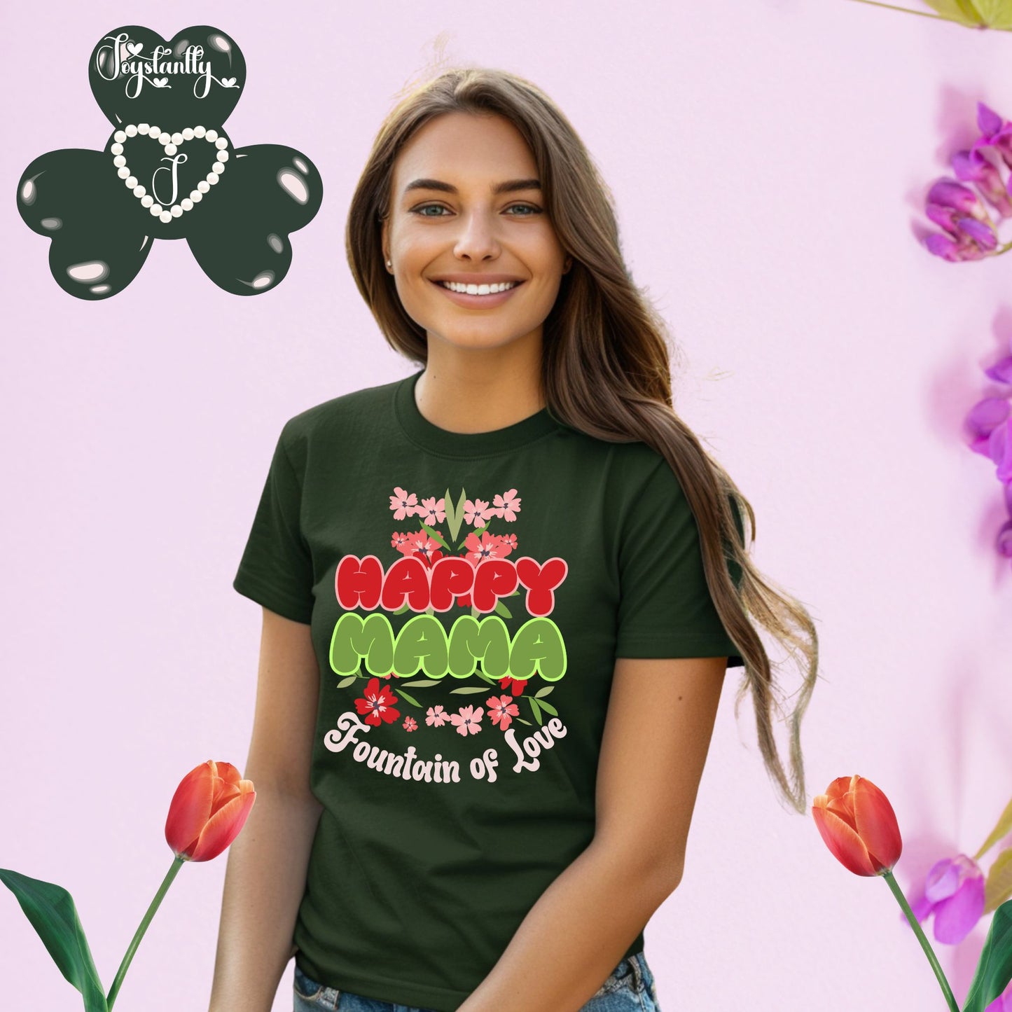 Perfect Shirt For Happy Moms. Mother's Day Forest Green Shirt