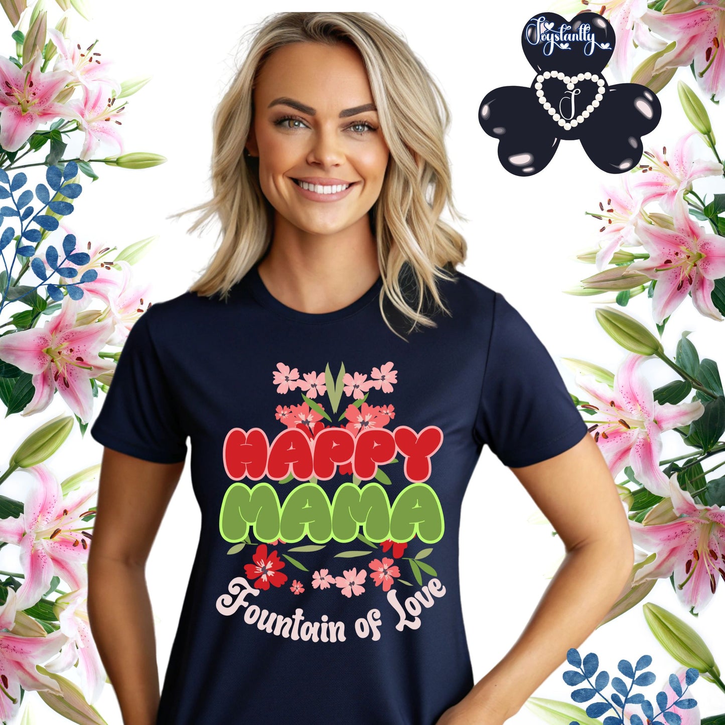 Perfect Shirt For Happy Moms. Mother's Day Navy Blue Shirt