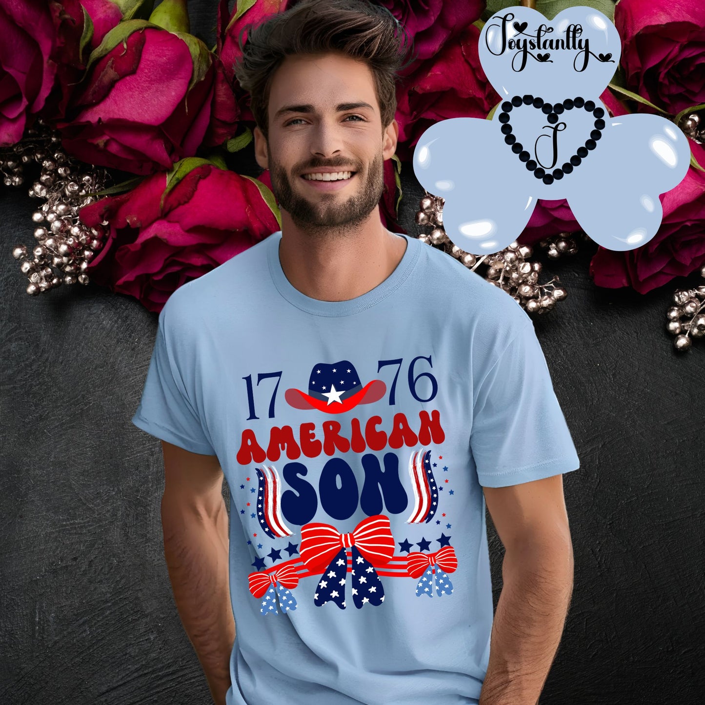 American  Blue T-shirt.  Best Shirt for American Sons. 4th of July T-shirt.