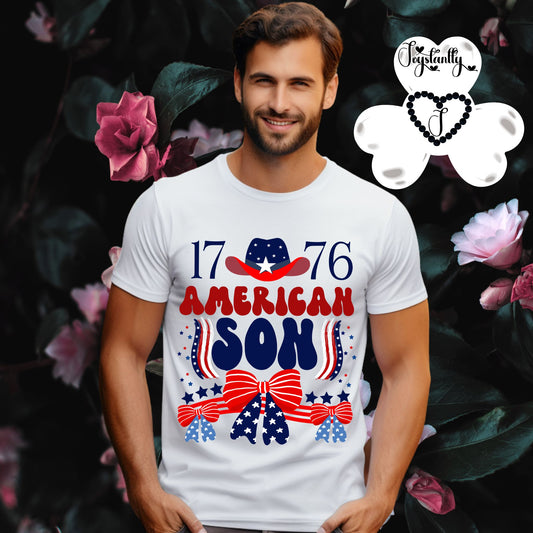 American White T-shirt.  Best Shirt for American Sons. 4th of July T-shirt.