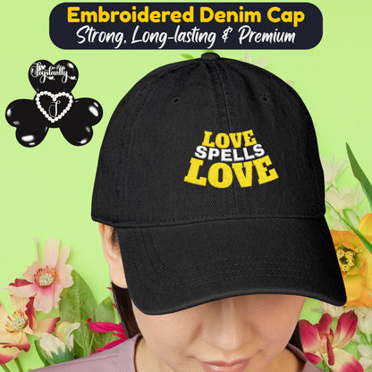 Black Baseball Denim Cap. 